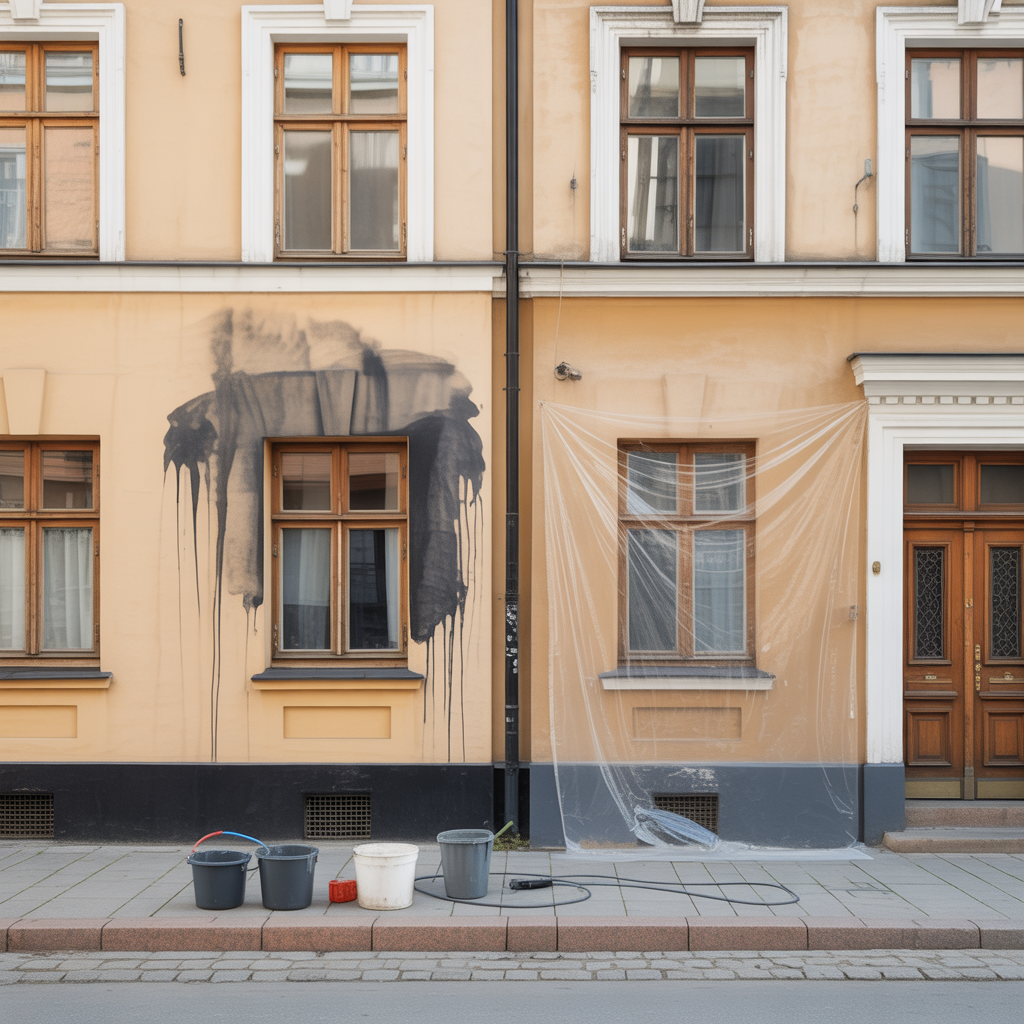 klottersanering pa fasad jamforelse av metoder och priser